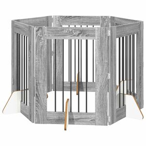 vidaXL Portillon pour chien avec supports 6 pcs Sonoma gris 60 x 80 cm