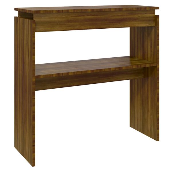 vidaXL Table console Ch&ecirc;ne marron 80x30x80 cm Bois d'ing&eacute;nierie