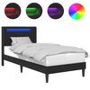 vidaXL Cadre de lit avec bandes LED Noir 100 x 200 cm Simili cuir