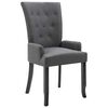 vidaXL Chaise &agrave; manger avec accoudoirs Gris fonc&eacute; Tissu