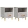 vidaXL Tables de chevet 2 pcs Gris b&eacute;ton 40x35x47 cm
