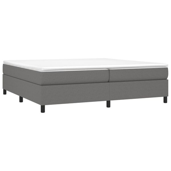 vidaXL Sommier &agrave; lattes de lit avec matelas Gris fonc&eacute; 200x200cm Tissu