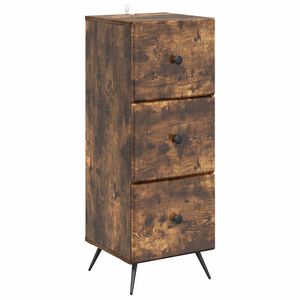 vidaXL Armoire &agrave; tiroirs Ch&ecirc;ne fum&eacute; 33 x 34,5 x 90 cm