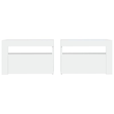 vidaXL Tables de chevet 2 pcs avec LED Blanc 60x35x40 cm