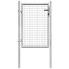 vidaXL Portail de jardin en acier galvanis&eacute; 105x100 cm argent&eacute;