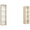 vidaXL Meubles TV muraux 2 pcs Blanc et ch&ecirc;ne sonoma Bois d'ing&eacute;nierie