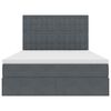 vidaXL Lit avec rangement et LED Gris fonc&eacute; 140 x 190 cm Velours