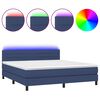 vidaXL Sommier &agrave; lattes de lit avec matelas LED Bleu 160x200 cm Tissu
