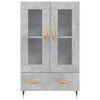 vidaXL Buffet haut gris b&eacute;ton 69,5x31x115 cm bois d'ing&eacute;nierie
