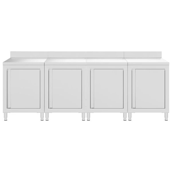 vidaXL Table de travail commerciale avec armoire 240x60x96 cm Inox