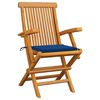 vidaXL Chaises de jardin et coussins bleu royal lot de 4 Bois de teck