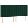 vidaXL T&ecirc;te de lit avec oreilles Vert fonc&eacute; 203x16x118/128 cm Velours