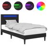 vidaXL Cadre de lit avec bandes LED Noir 90 x 190 cm Simili cuir