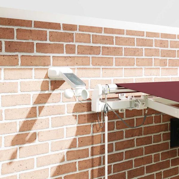 vidaXL Auvent r&eacute;tractable automatique avec LED bordeaux 450x300 cm