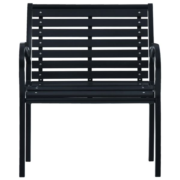 vidaXL Chaises de jardin lot de 2 Noir Acier et WPC