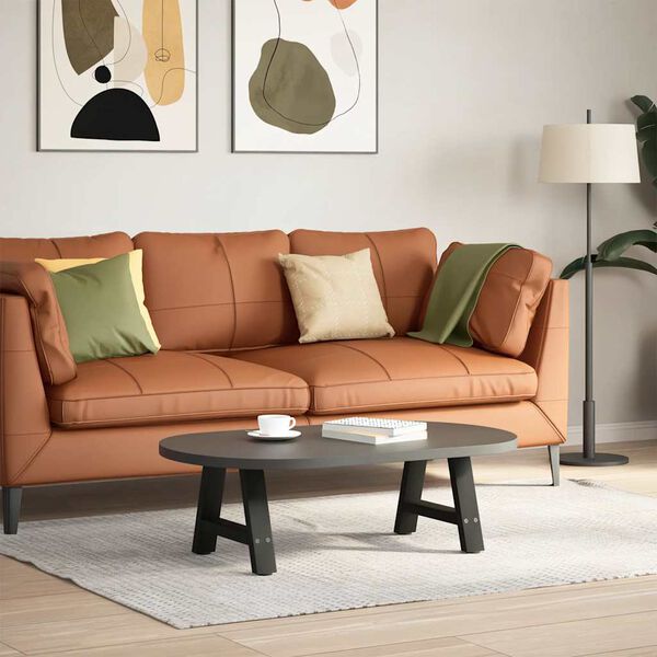 vidaXL Pieds de table basse en forme de A, 2 pi&egrave;ces, noir, 40 x (30-31) cm, acier