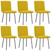 vidaXL Chaises &agrave; manger lot de 6 jaune velours