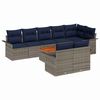 vidaXL Ensemble de canap&eacute; de jardin 9 pc Gris polyrotin