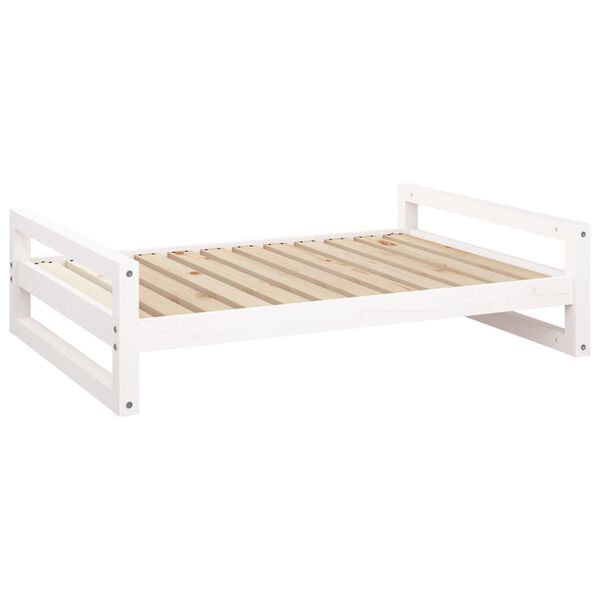 vidaXL Lit pour chien Blanc 105,5x75,5x28 cm Bois de pin solide