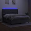 vidaXL Sommier &agrave; lattes de lit matelas LED Gris fonc&eacute; 180x200 cm Tissu