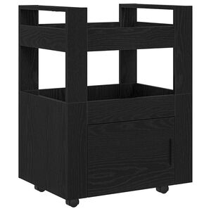 vidaXL Chariot de cuisine Ch&ecirc;ne noir 60 x 45 x 80 cm Bois d'ing&eacute;nierie