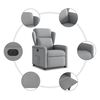 vidaXL Fauteuil inclinable &eacute;lectrique Gris clair Tissu