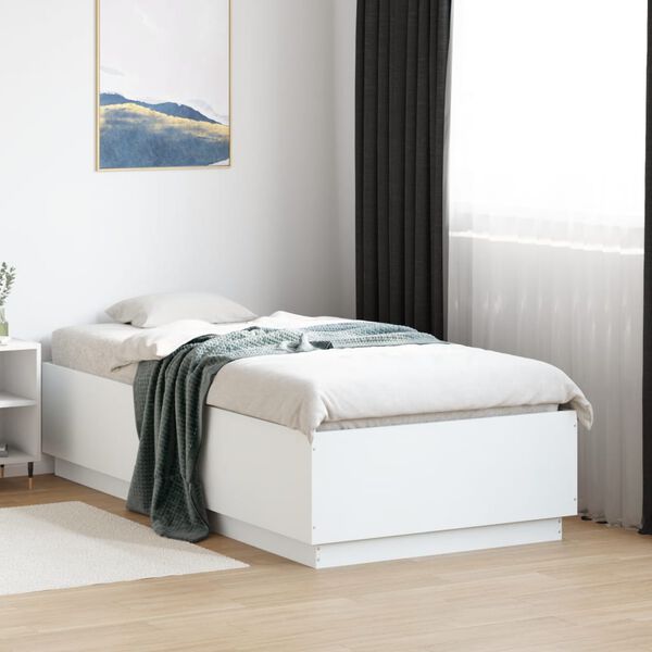 vidaXL Cadre de lit sans matelas blanc 75x190 cm