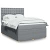 vidaXL Sommier &agrave; lattes de lit avec matelas Gris clair 140x200cm Tissu