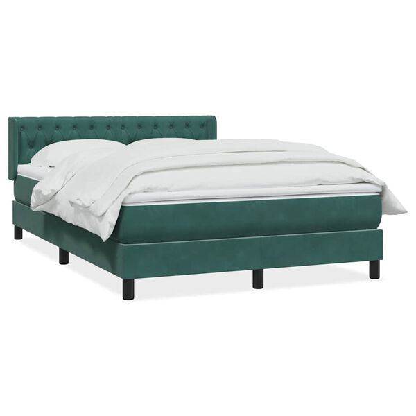 vidaXL Sommier &agrave; lattes de lit et matelas vert fonc&eacute; 140x210cm velours