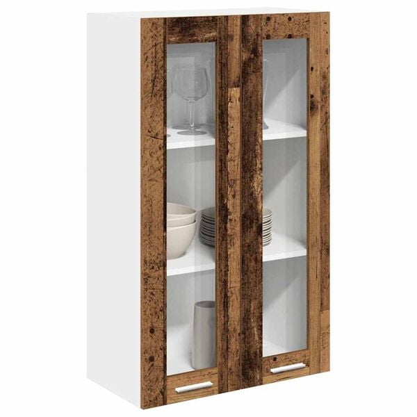vidaXL Armoire suspendue avec stockage Bois ancien 60 x 31 x 100 cm