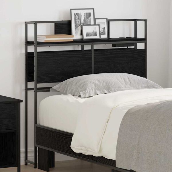 vidaXL T&ecirc;te de lit de rangement Ch&ecirc;ne noir 75 cm Bois d'ing&eacute;nierie