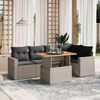 vidaXL Salon de jardin 6 pcs avec coussins gris r&eacute;sine tress&eacute;e