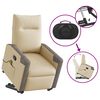 vidaXL Fauteuil inclinable de massage Cr&egrave;me Tissu