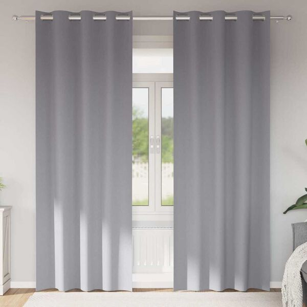 vidaXL Rideaux occultants avec anneaux 2 pcs Gris clair 260 x 140 cm
