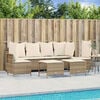 vidaXL Salon de jardin avec coussins 5 pcs beige r&eacute;sine tress&eacute;e