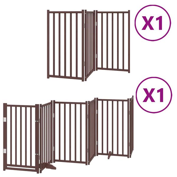 vidaXL Barri&egrave;re pour chien porte pliable 9 panneaux bois de peuplier