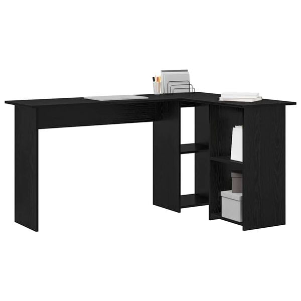 vidaXL Bureau Chêne noir 142 x 102 x 73 cm Bois d'ingénierie
