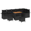 vidaXL Ensemble de canap&eacute; de jardin avec coussin 9 pcs Noir
