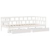 vidaXL Lit de jour et tiroirs sans matelas blanc 80x200 cm bois massif