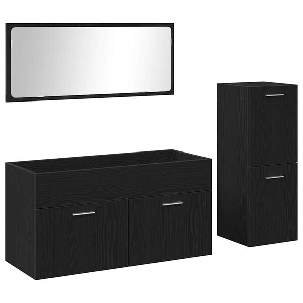 vidaXL Ensemble de mobilier de salle de bain 3 pcs Chêne noir