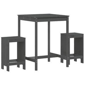 vidaXL Ensemble de bar de jardin 3 pcs gris bois de pin massif