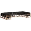 vidaXL Ensemble de canap&eacute;s d'ext&eacute;rieur 10 pc Naturel et Noir