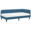 vidaXL Cadre de lit d'angle avec matelas Bleu 90 x 190 cm Velours