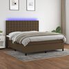 vidaXL Sommier &agrave; lattes de lit matelas et LED Marron fonc&eacute; 180x200cm