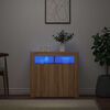 vidaXL Buffet avec lumi&egrave;res LED ch&ecirc;ne sonoma 80x35x75 cm