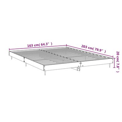 vidaXL Cadre de lit sans matelas chêne marron 160x200 cm