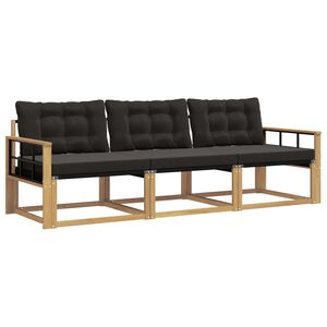 vidaXL Ensemble de canap&eacute;s d'ext&eacute;rieur 3 pcs Blanc et noir