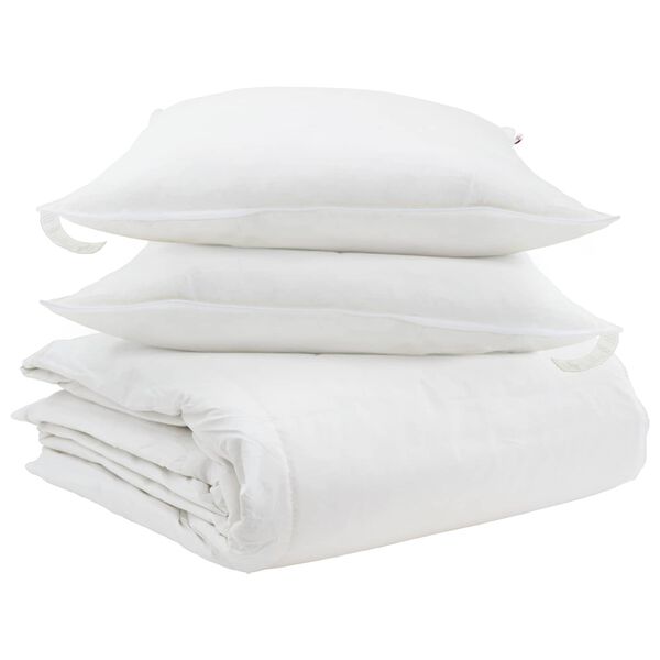 vidaXL Ensemble de Duvet avec oreiller 3 pcs Blanc Plume de canard
