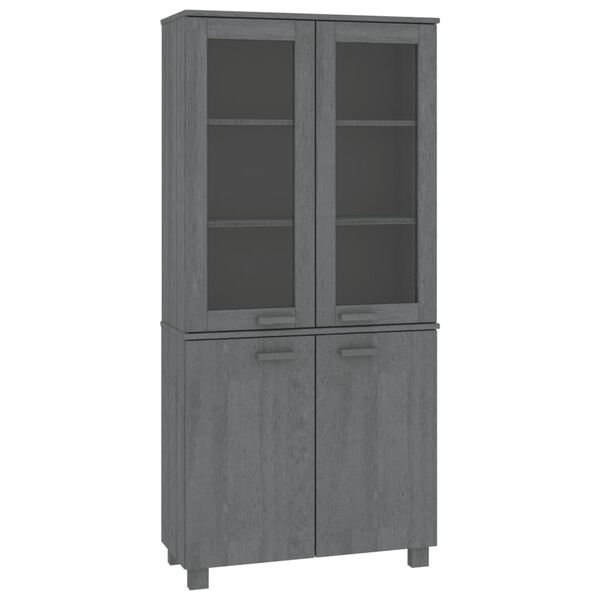 vidaXL Buffet HAMAR Bois massif de pin Gris foncé
