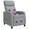 vidaXL Fauteuil de massage inclinable Gris clair Tissu